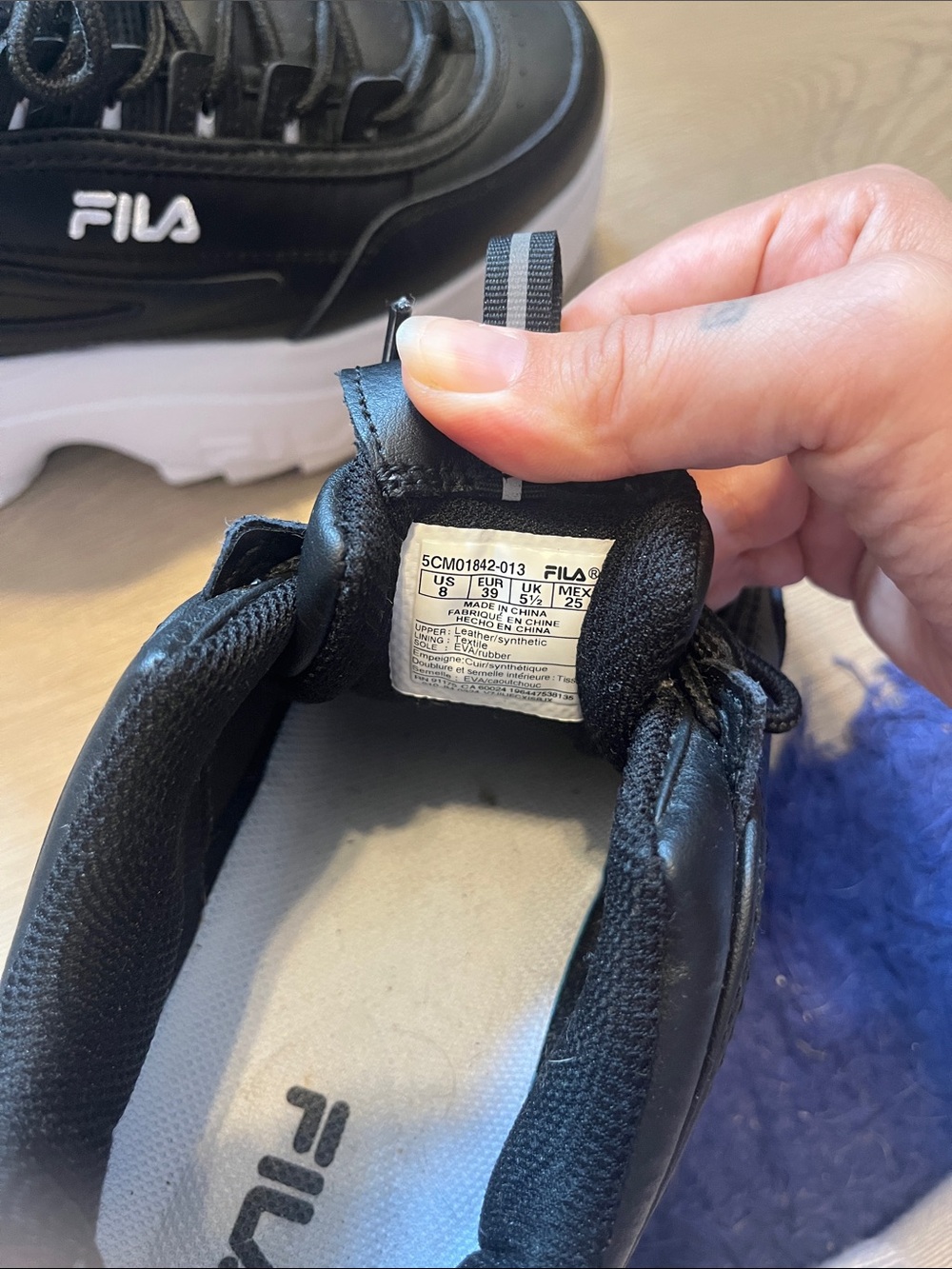 Fila Black and White Chunky Platform Sneakers - Picture 6 of 6